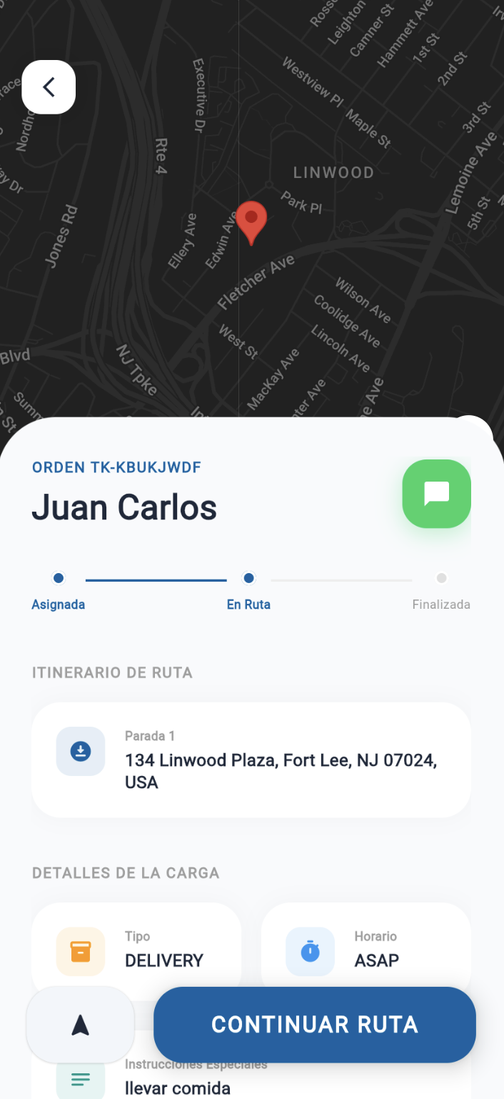 App RutaTrack: Prueba de Entrega Electrónica